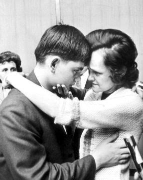 Gertrude Baniszewski and son John, 13, say goodbye following the trial ...