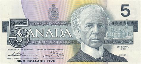 Canada 5 Dollars banknote 1986 Wilfrid Laurier|World Banknotes & Coins ...