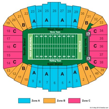 War Memorial Stadium Seating Map | Elcho Table