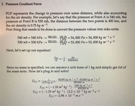 Solved 2. Pressure Gradient Force PGF represents the change | Chegg.com