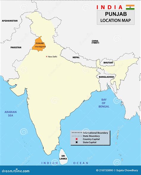 Punjab Map. Political And Administrative Map Of Punjab With Districts ...