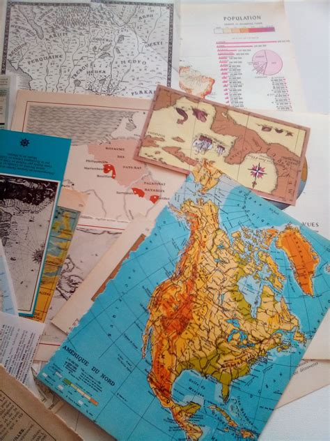 Sheets Vintage Maps Atlas Road Maps Scrapbooking Collage Junk - Etsy