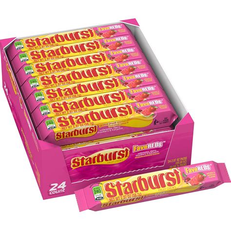 Amazon.com : Starburst FaveREDs Fruit Chews Candy, 2.07 ounce (24 Single Packs) : Fruit Flavored ...