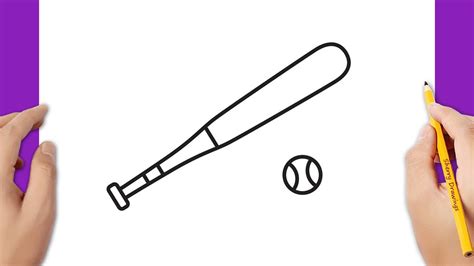 How to draw a baseball bat and ball