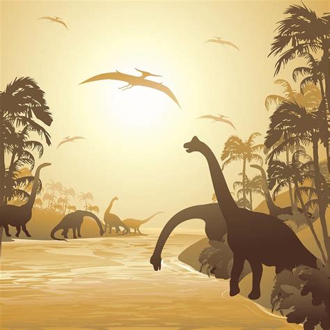 Dinosaurs on Peaceful Jurassic Landscape Digital Art by BluedarkArt Lem - Fine Art America