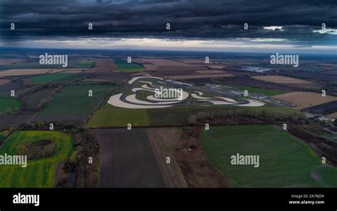 Aerial view about the racetrack Stock Photo - Alamy