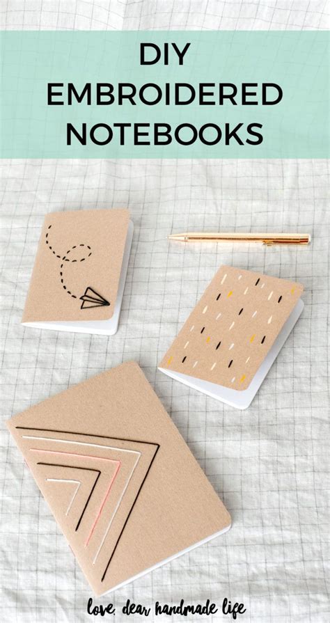 DIY Embroidered Notebooks - Dear Handmade Life | Diy embroidered ...