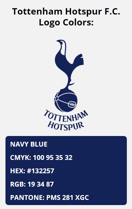 Tottenham Hotspur F.C. Color Codes. Hex, RGB, CMYK, and Pantone | Team ...