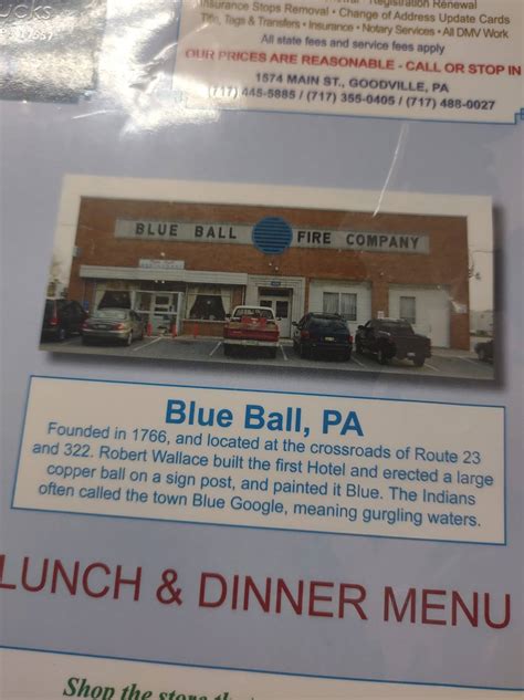 Menu at Town Hall Restaurant, Blue Ball, Division Hwy