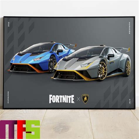 Lamborghini Huracan STO x Fortnite Home Decor Poster Canvas - Masteez