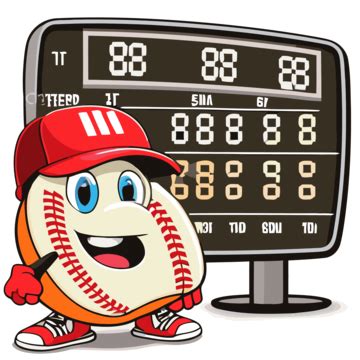 Baseball Scoreboard Vector, Sticker Clipart Cartoon Version Of An Angry ...