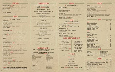 Sauce Pizza & Wine menu in Tucson, Arizona, USA