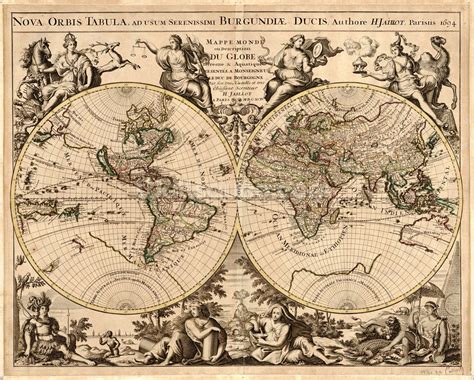 High-Quality Antique Map | Antique world map, Map art print, World map wall art