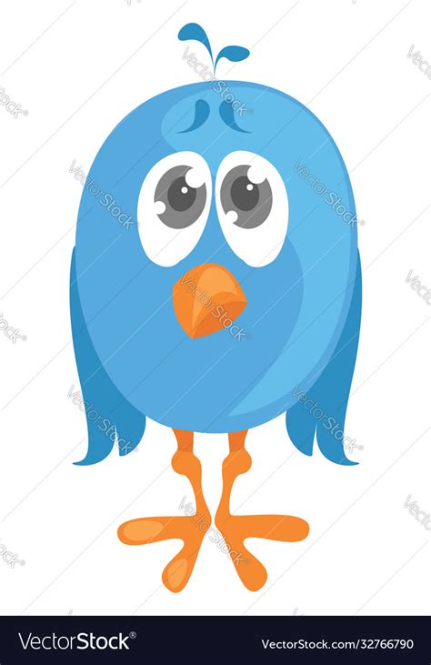 Sad bird on white background Royalty Free Vector Image