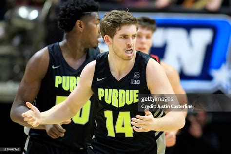 Ryan Cline of the Purdue Boilermakers reacts after a play in the game ...