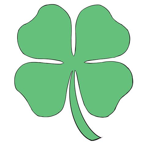Four Leaf Clover Drawing Template