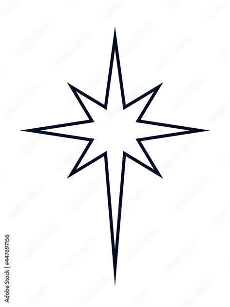 Bethlehem north star outline icon. Clipart image isolated on white background Stock Vector ...