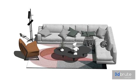 Living Room Sofa Set Sketchup Model - Sofa Set Sketchup 3d Model ...