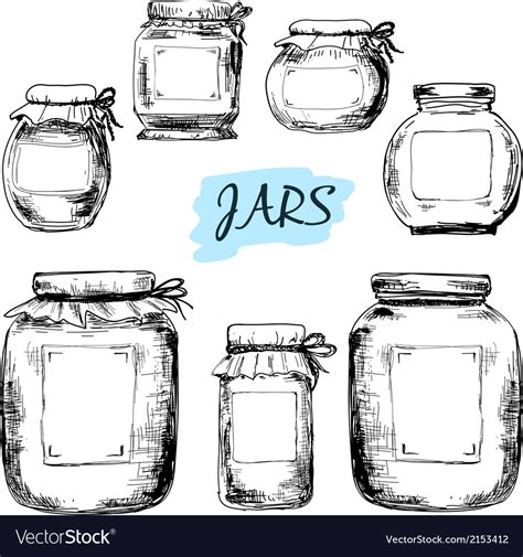 Jars with labels Royalty Free Vector Image - VectorStock