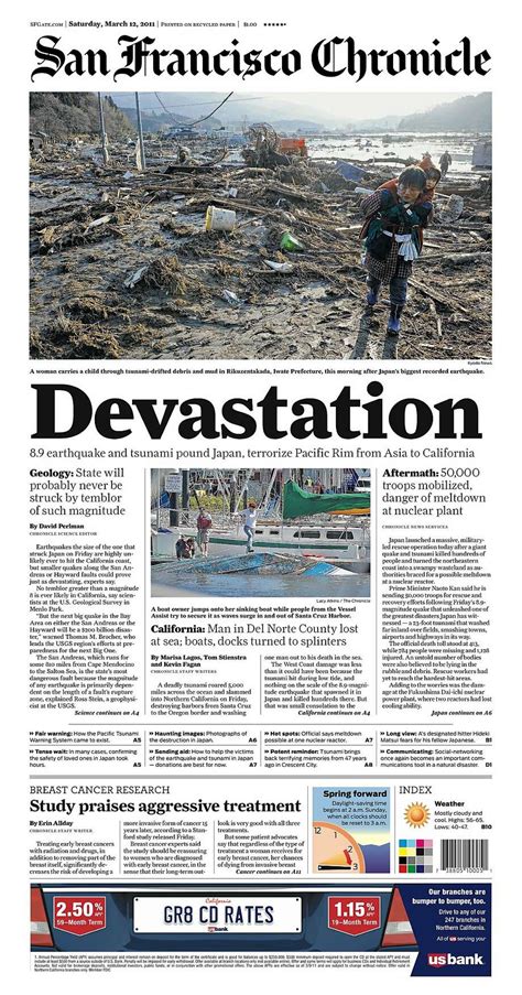 Chronicle Covers: When quake, tsunami brought devastation to Japan ...