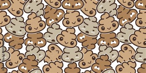 Poo Seamless pattern vector Cartoon isolated doodle illustration ...