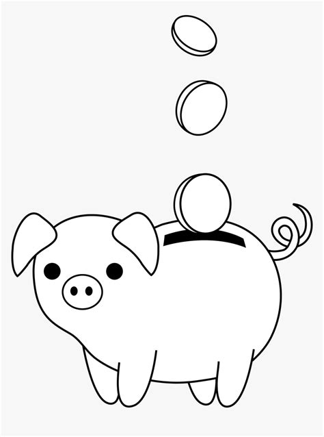 Transparent Bank Clipart - Piggy Bank Drawing Cute, HD Png Download - kindpng