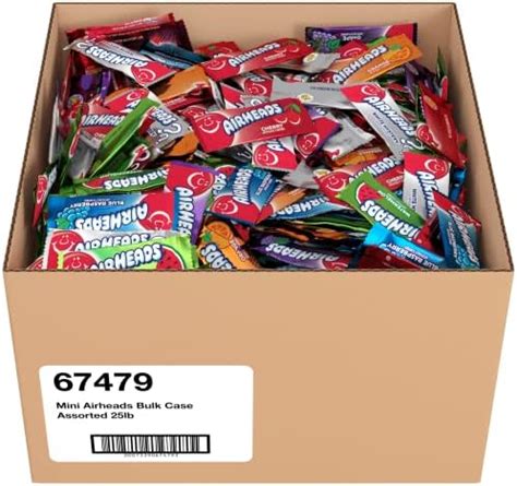 Airheads Candy, Mini Bars, Assorted Flavors, Individually Wrapped, Bulk Box, Non Melting, Party ...