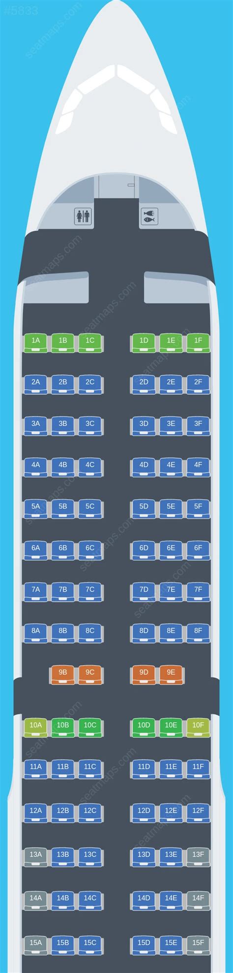 Seat map of JetBlue Airways Airbus A321 aircraft