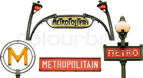 Set of metro signs in Paris, France | Stock image | Colourbox