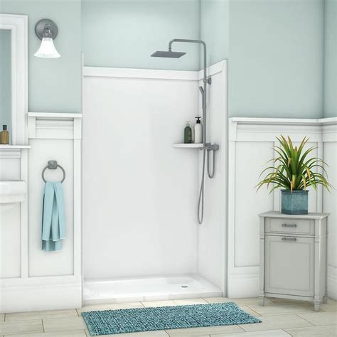 FlexStone Elegance 3 White Panel Kit Shower Wall Surround (Common: 48-in x 36-in; Actual: 48-in ...