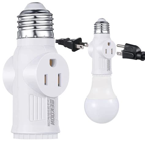 3 Prong Light Socket Adapter, E26 Light Bulb Outlet Adapter, Polarized ...