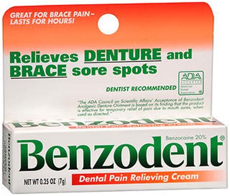 Benzodent Denture Pain Relieving Cream - 0.25 oz - Walmart.com