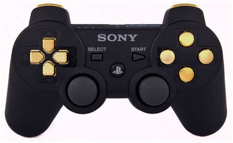 PS3 PLAYSTATION 3 Black/Gold Modded Controller (Rapid Fire) COD Black ...