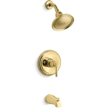 Kohler K-TS395-4-PB Vibrant Polished Brass Devonshire Tub and Shower Trim Package with Single ...