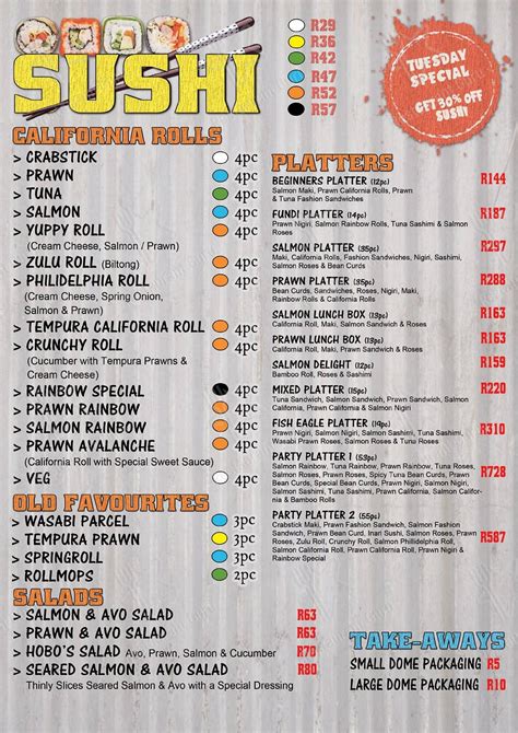 Menu at HOBOS restaurant, Middelburg