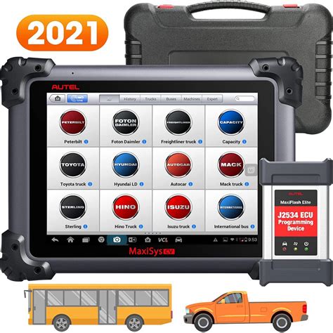 Autel Maxisys CV Scanner MS908CV Heavy Duty Truck Diagnostic Tool With J2534 ECU Programming ...