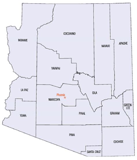 Map Of Arizona Counties - Map Of Zip Codes