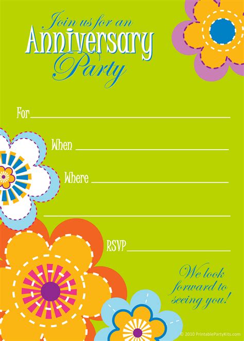 Wedding Anniversary Invitation Template Free