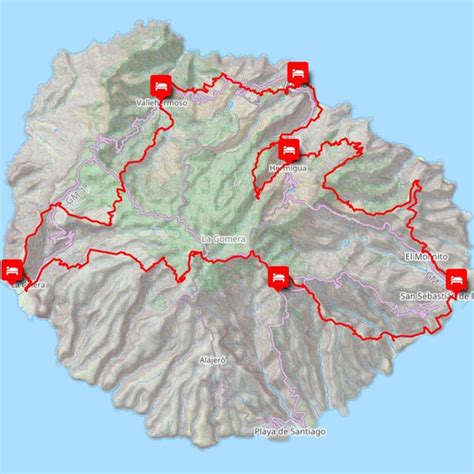 GR 132 and GR 131 hiking loop in La Gomera