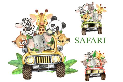 Printable Safari Animals In Jungle Animals Kids By Evgeniia Grebneva ...