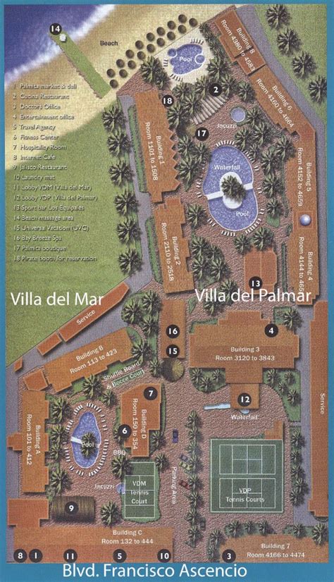 Resort Map | Villa del Palmar Beach Resort & Spa | Puerto Vallarta, Mexico