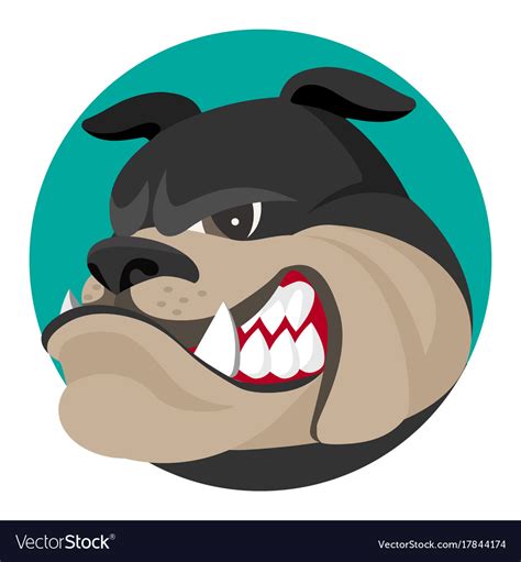 Angry bulldog face profile view realistic Vector Image