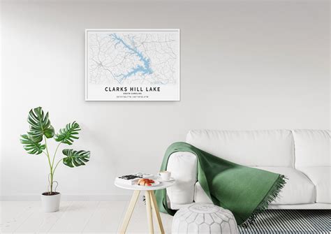 Printable Map of Clarks Hill Lake Georgia and South Carolina | Etsy