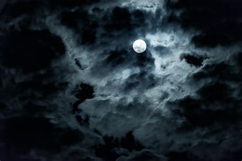 Premium Photo | Mysterious night sky with full moon