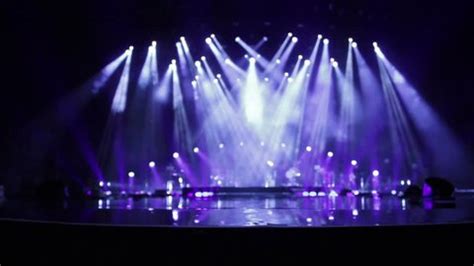 Empty Stage Concert White Blue Spotlights Stock Footage Video (100% ...