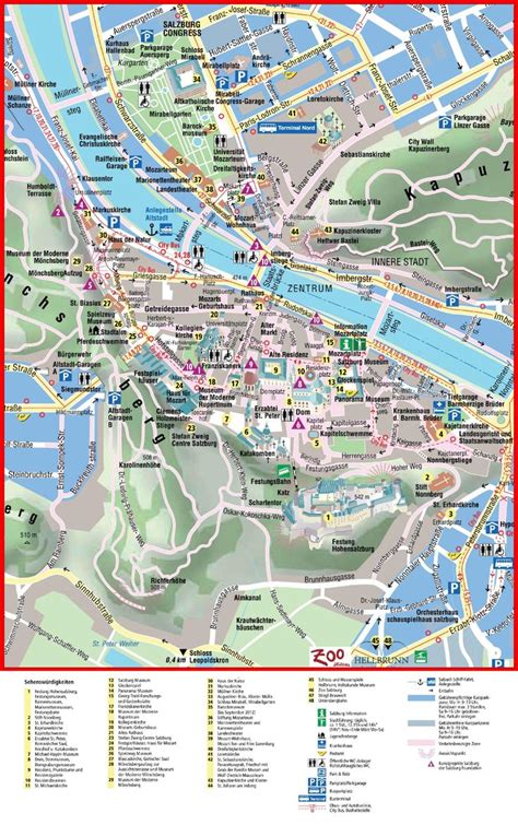 Salzburg city center map