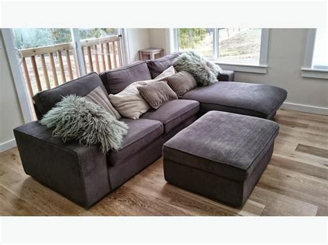 Like New IKEA KIVIK loveseat sofa with chaise, matching ottoman & extras | Living room redo ...