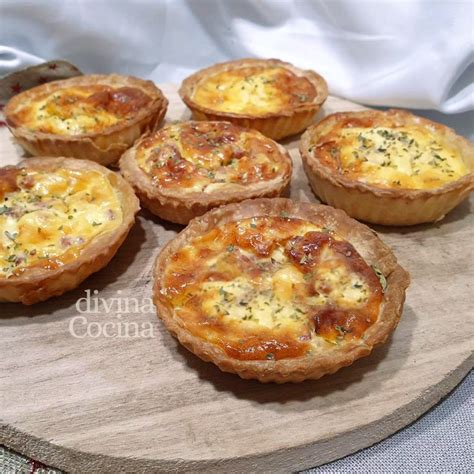 Mini quiches para aperitivos - Receta de DIVINA COCINA