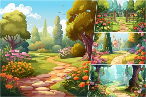 Beautiful Garden Background Illustration Graphic by Ai Graphic Design ...