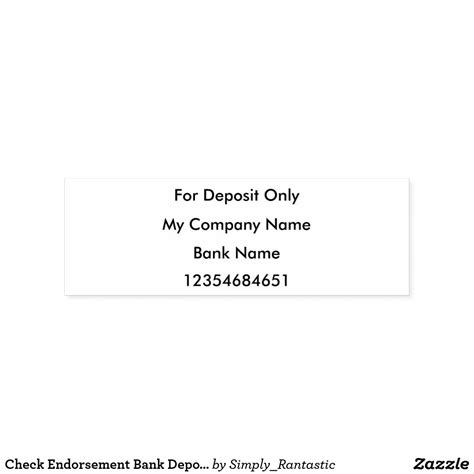 Check Endorsement Bank Deposit Stamp | Zazzle.com | Business stamps, Stamp, Bank deposit